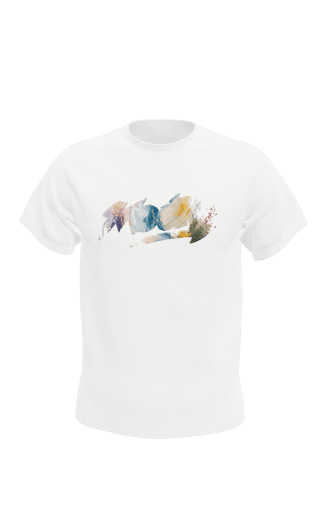 White AbstracT MOORE T-shirt rotating